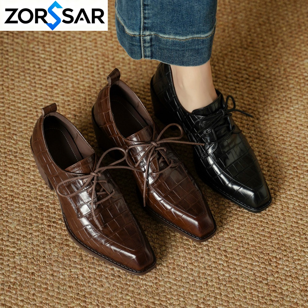 Oxford Lace Up Women - Scarpe da Donna in Vera Pelle
